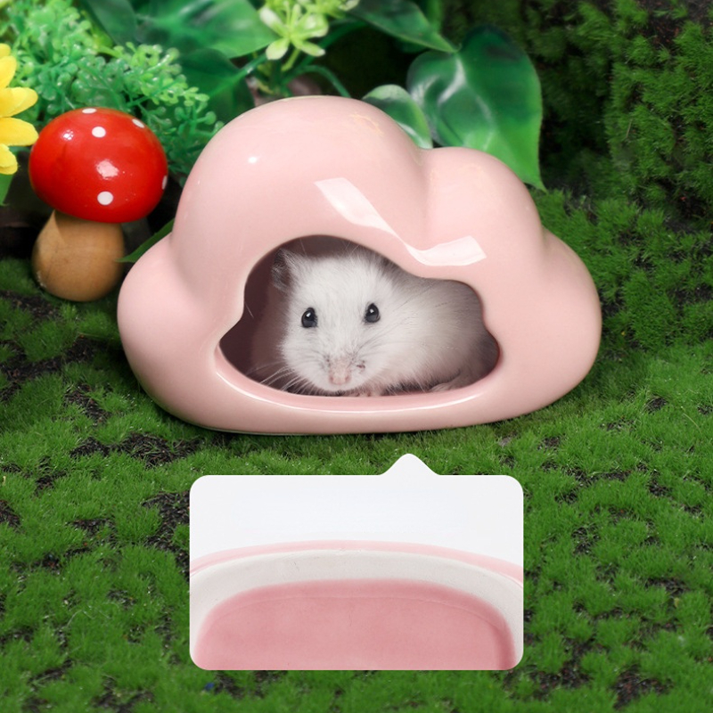 Esconderijo de animales pequeños, Chinchilla de cerámica, Mini cabana, jaula de cueva, accesorios para hámsteres enanos, gerbils y casa de hámster erizo