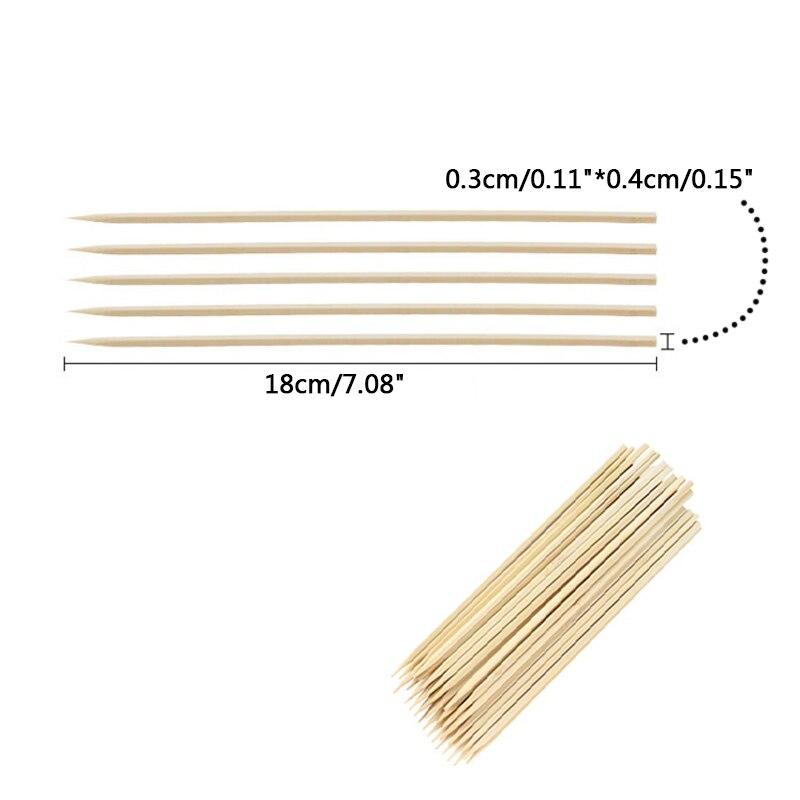 Pinchos cuadrados de bambú de 18cm x 3mm, palo de paleta desechable, para barbacoa, Kebab, comida, carne, fruta, restaurante, Bar, accesorios de cocina
