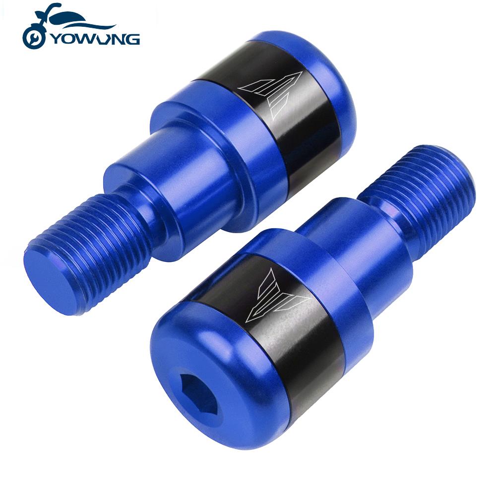 Poignées de guidon de motos, bouchon coulissant, extrémités de barre de poignée adaptées à YAMAHA MT03 MT07 MT09 MT10 MT 03 07 09 10 TRACER GT, 900: Bleu