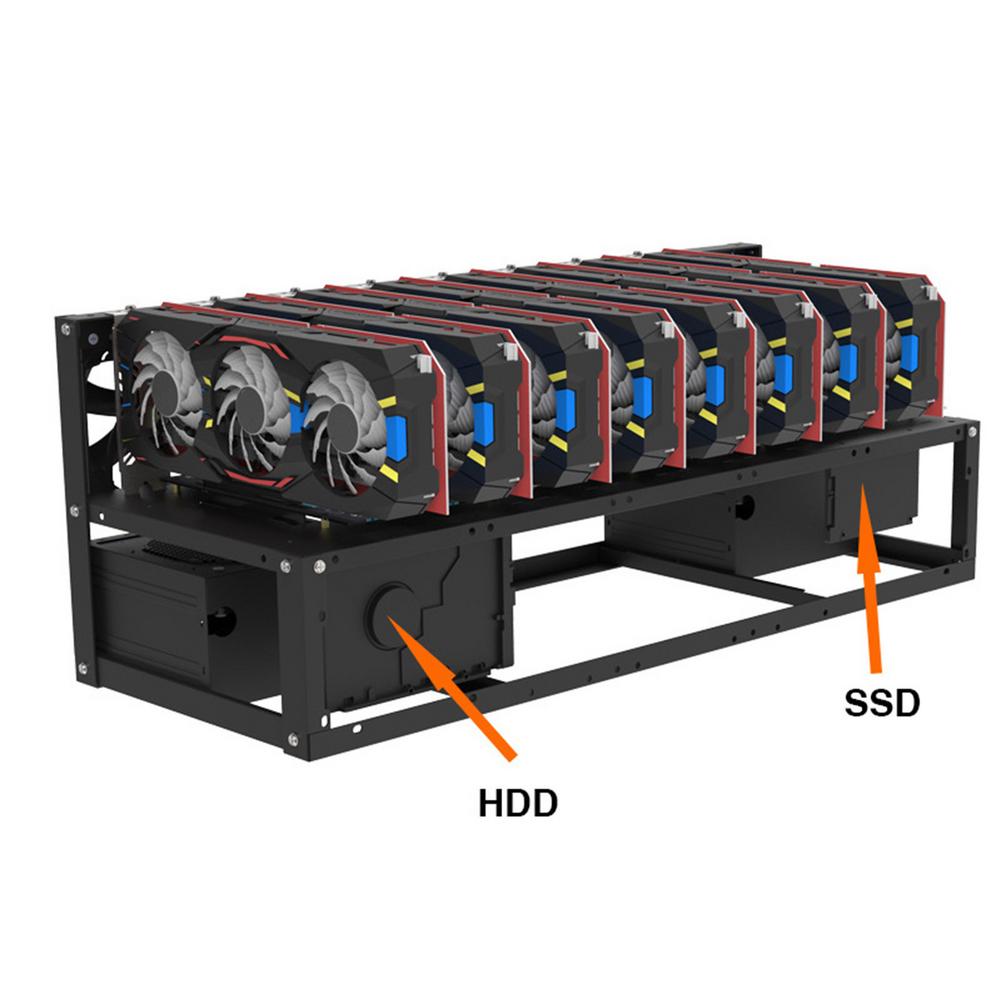 8 GPU Mining Rig Frame Stainless Steel Mining Case Rig Stackable Mining Rack Strong Structure Mining Open Air Frame For Crypto