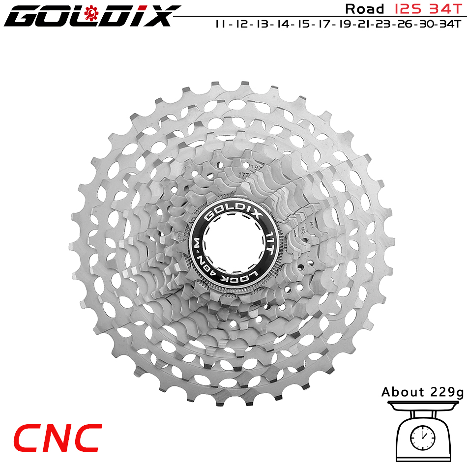 GOLDIX – Cassette de vélo de route CNC ultralégère, 11/12 vitesses k7 11S 12S 28T/32T/34T/36T, pignon pour SHIMANO HG: green