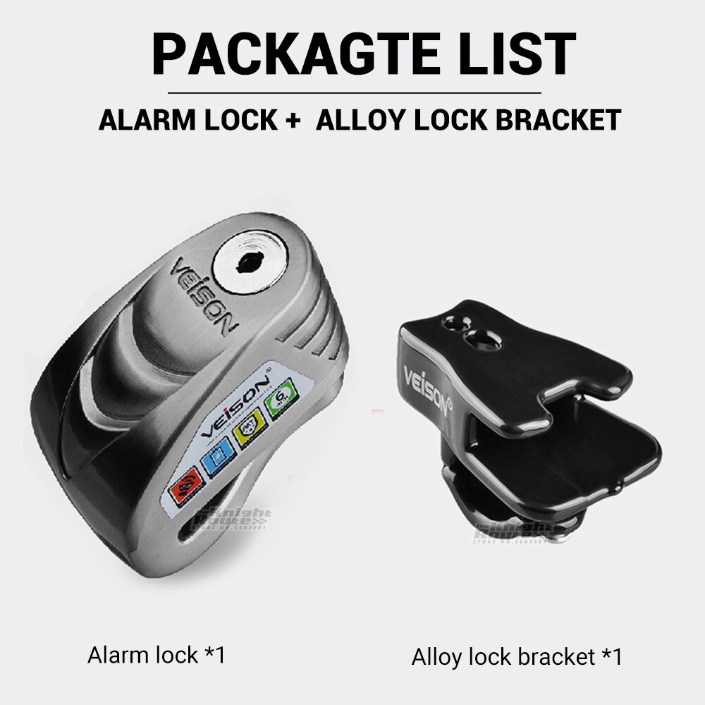 VEISON – alarme pour moto, cadenas étanche, pour Scooter, disque, antivol, accessoires: ALLOY SL B SET