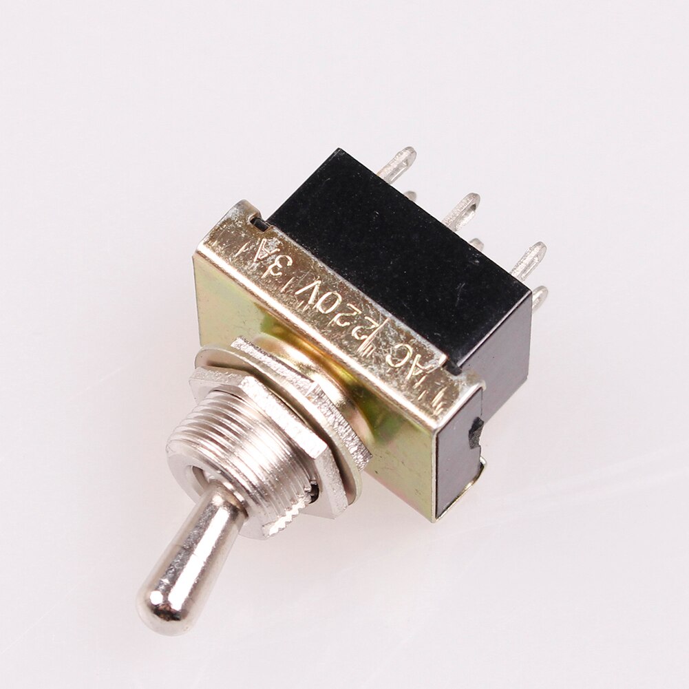 2-Position 6 Terminals DPDT Black Toggle Switch AC 220V/3A 110V/6A