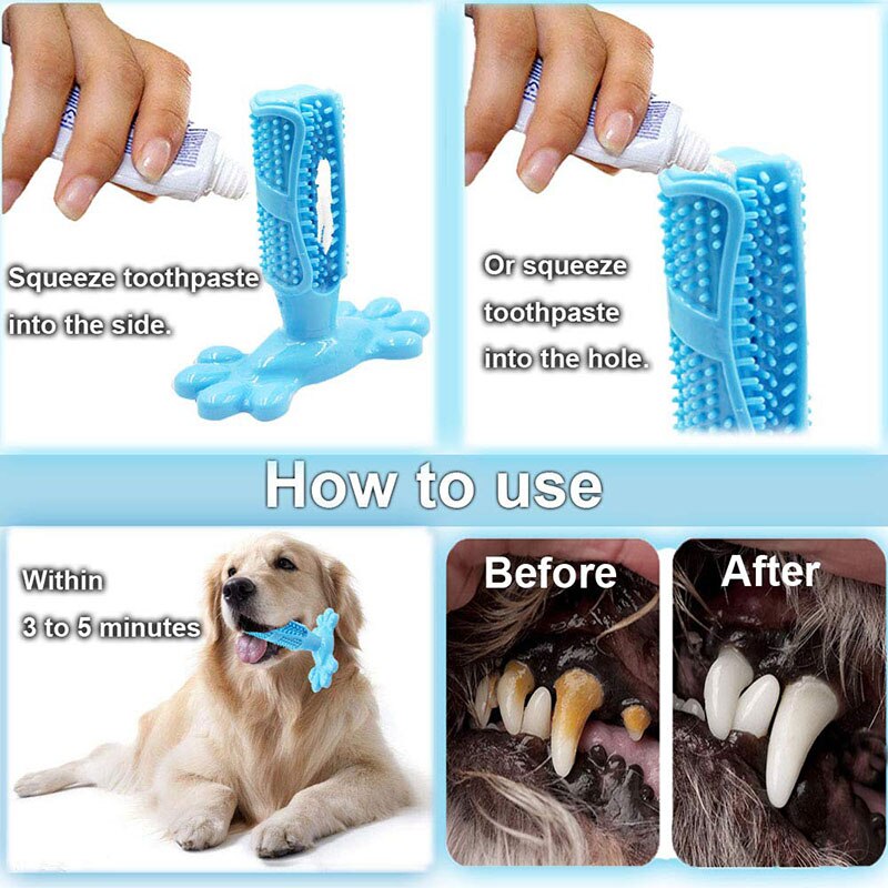 Hund tandborste hund molar stick gummi tandborste bit leksak hund tänder ren husdjur borsta tandvård apparat tugga leksak husdjur leverans