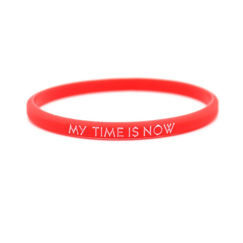 Mijn Tijd Is Nu Siliconen Armband Inspirerende Outdoor Sport Polsband Armband Voor Vrouwen Mannen: red