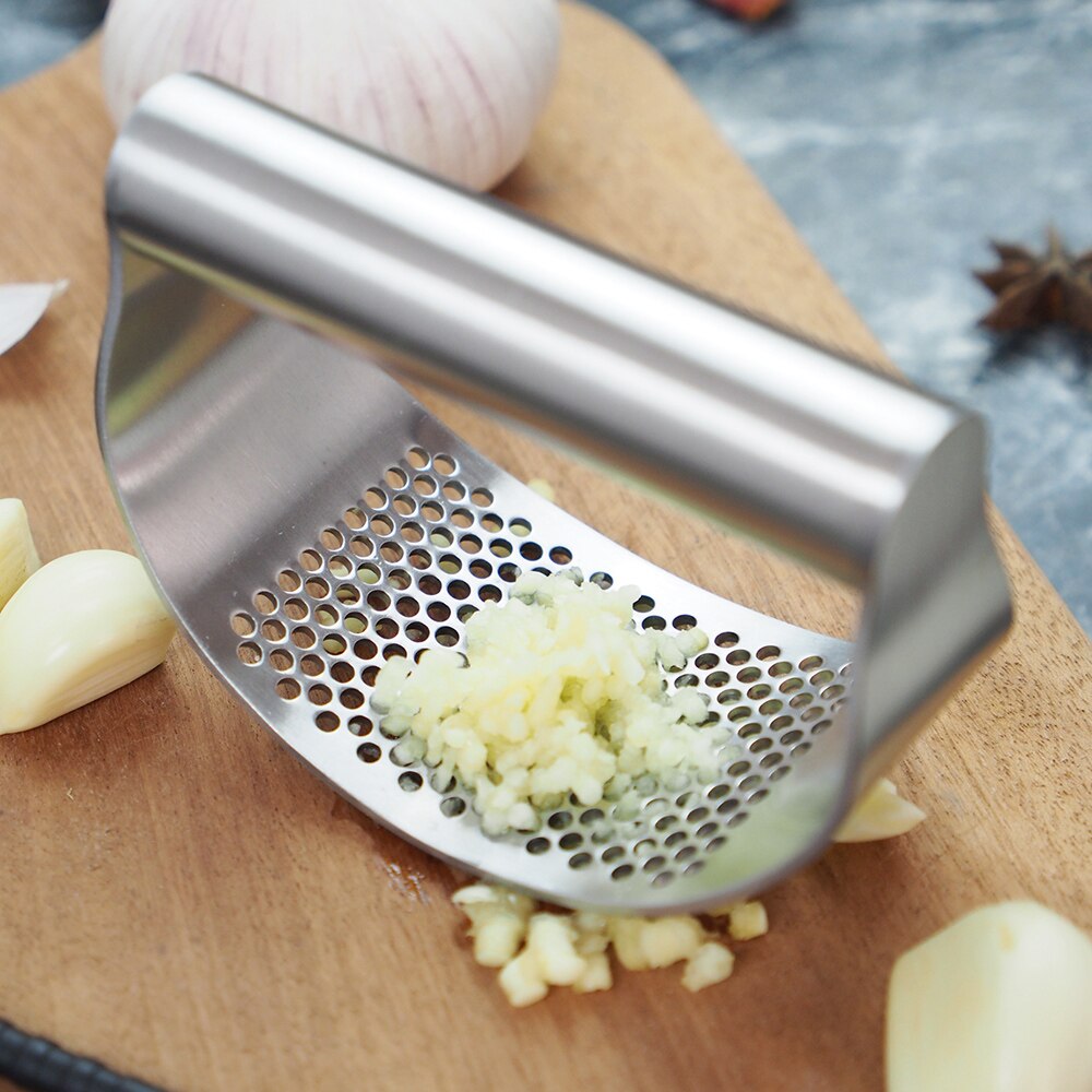 Stainless Steel Garlic Press Rocker Roller Slice Manual Ginger Garlic Crusher Mincer Squeezer Cooking Tool Kitchen Gadgets