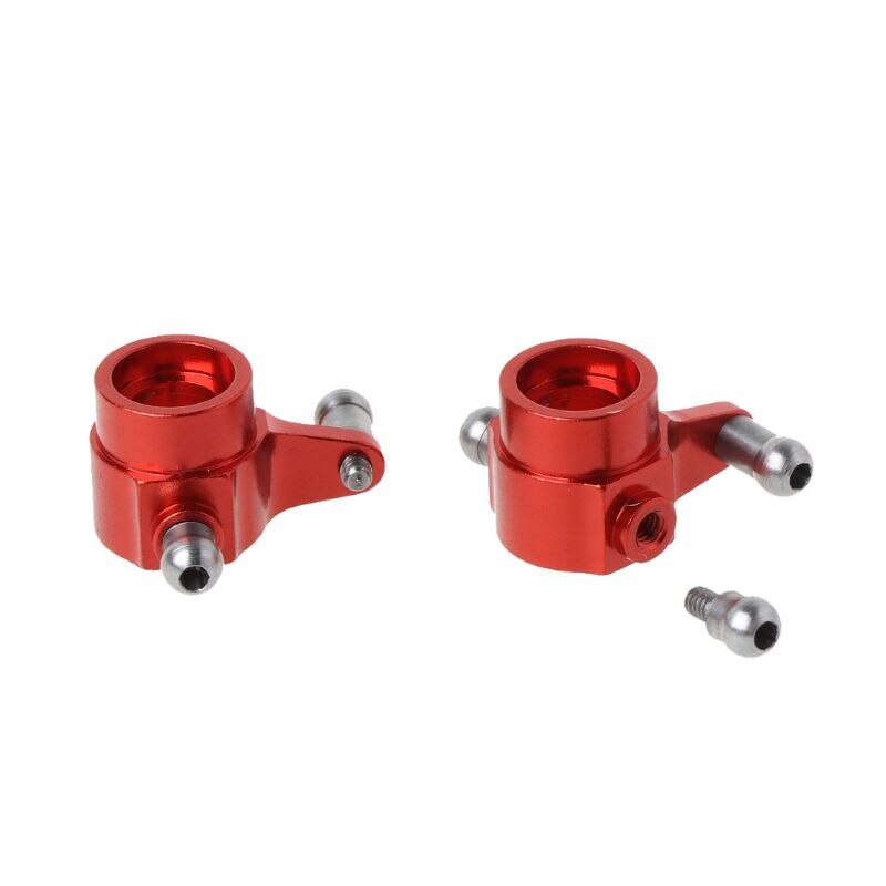 2 pezzi di ricambio in metallo aggiornato coppa dello sterzo posteriore per Wltoys P929 P939 K969 K979 K989 K999 1/28 RC Car, rosso