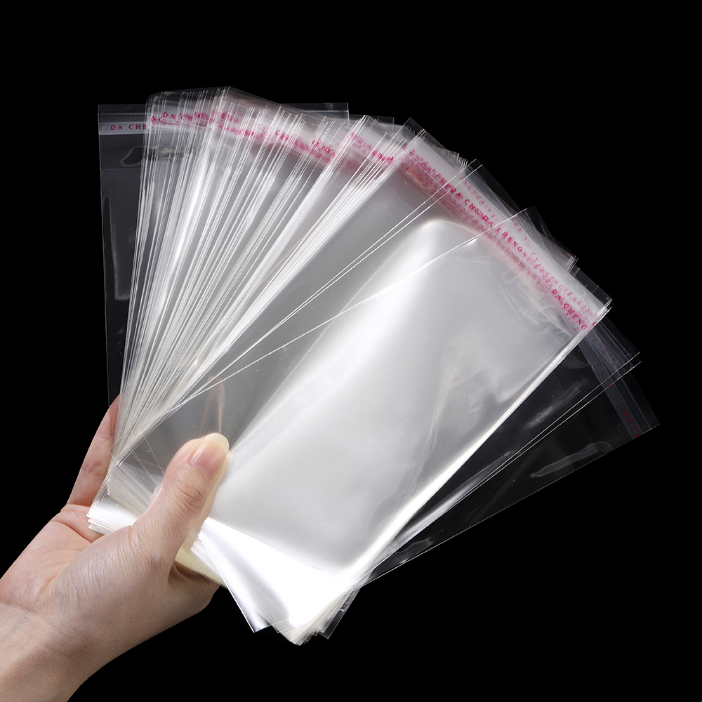 100 unids/lote varios modelos bolsa de polietileno resellable bolsas de plástico Opp transparentes sello autoadhesivo bolsa para hacer joyas