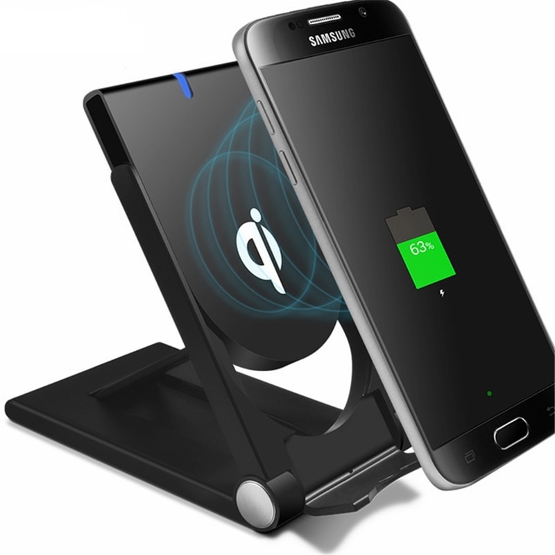 Qi draadloze oplader houder dock mobiele telefoon oplader opvouwbare oplaadstandaard voor iphone xs  x 8 plus samsung oplader inalambrico