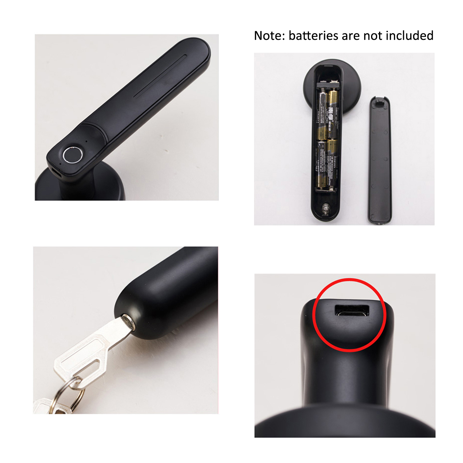 WAFU Fingerprint Handle Key Door Lock for Room Office Smart Lever Door Knob Zinc Alloy Fingerprint Handle Lock WF-017
