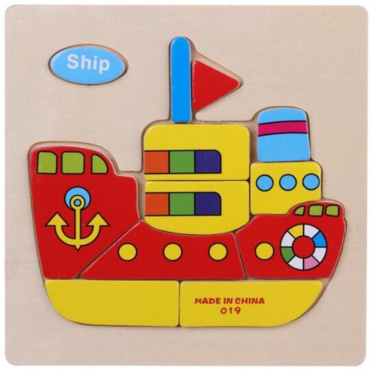Baby Spielzeug Holz Puzzle Nette Cartoon Tier Intelligenz Kinder Bildungs Gehirn Teaser Kinder Tangram Formen Jigsaw
