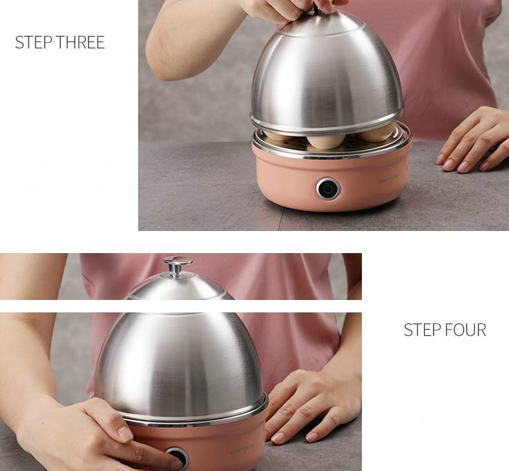 Full Stainless Steel Electric Egg Cooker With Auto Shut Off Up To 7 Eggs, For Soft, Medium, Hard Boiled, Poached, Custard