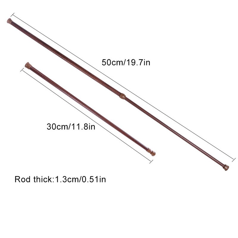 Bathroom Adjustable Curtain Rod Spring Loaded Extendable Telescopic Net Voile Tension Curtain Rail Pole Rod Rods 1pc: Wood grain 30-50