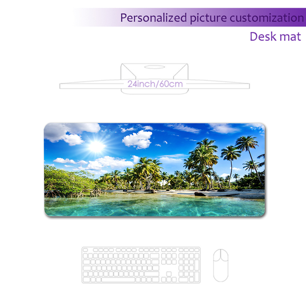 Natureza mousepad 400x900 grande mouse pad nuvem xxl azul tapetes de mesa jogos praia tapete escritório acessórios para computador: verde