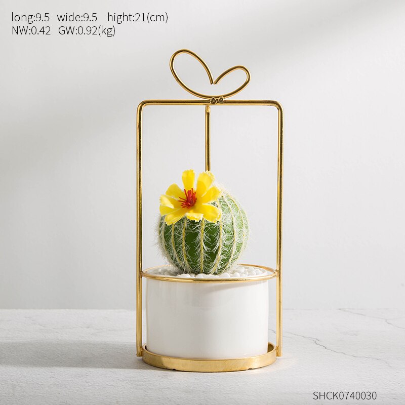 Kunstig blomst kaktus jern blomsterstand boligindretning stue cafe restaurant julebryllupsindretning: 30