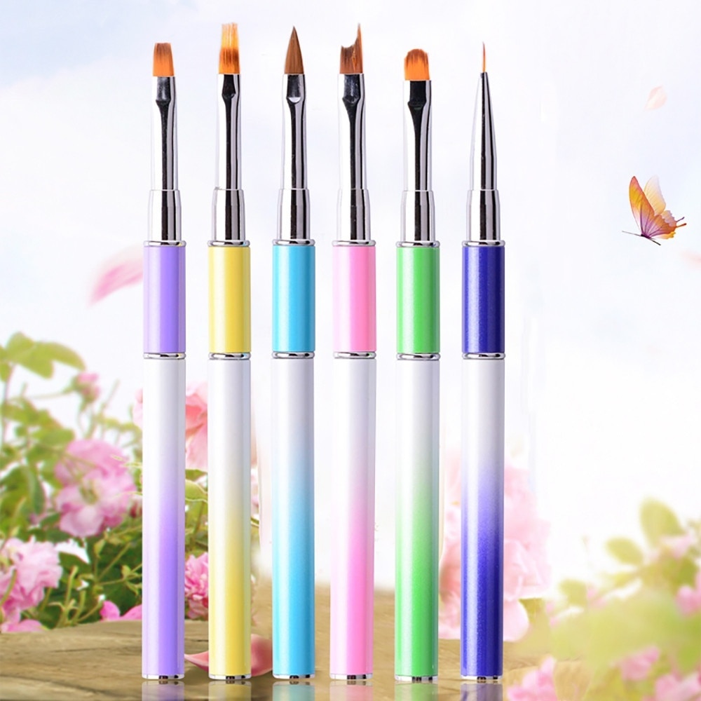 Lápiz de belleza para Nail Art, pluma de acero de doble cabeza y ajuste de pegamento con pluma de pintura de pétalos en forma especial, herramienta de belleza, 1 ud.