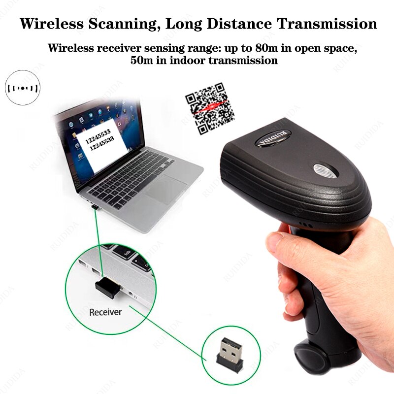 Draadloze Qr Barcode Reader Draagbare Bar Code Scanner Wired 2d Scanner Voor Bar Codes Bluetooth 2D Barcod Reader Leitor De código