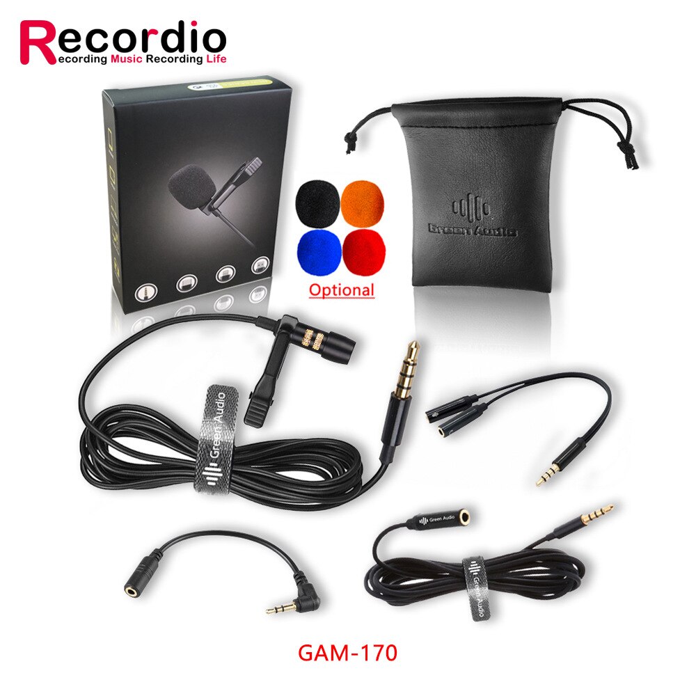 Mini microfono Set condensatore Clip-on risvolto Lavalier Mic cablato per telefono portatile per telefono Mini Stereo HiFi qualità del suono: GAM-170