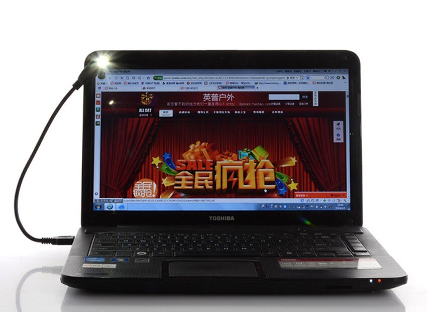 1pc Mini USB Power 0.5W 2 LED Lamp Keychain Portable Pocket Card Pocket Card Touch Switch Night Light Computer Gadgets