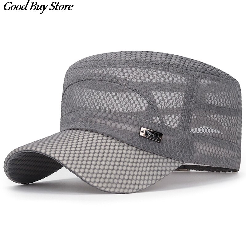 Verstelbare Outdoor Zon Hoeden Mesh Baseball Cap Casual Platte Ademende Hoed Mannen Snapback Mannelijke Zomer Gorras Streetwear Trucker Cap: B