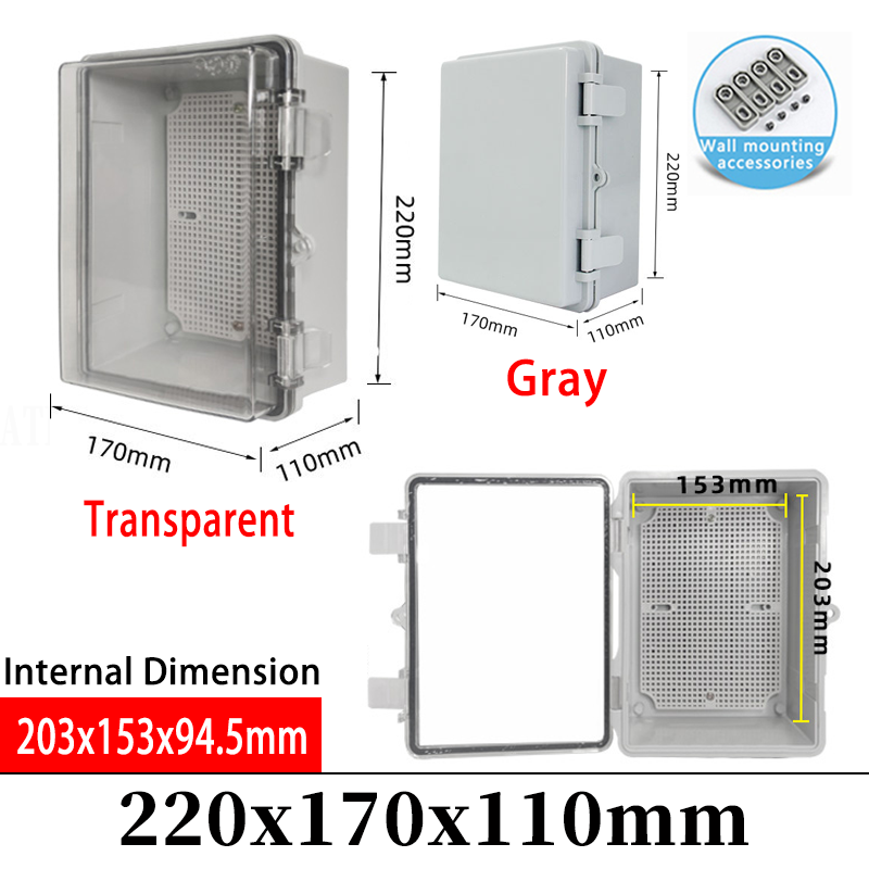 Boîtier électrique en plastique IP66, boîte de jonction de puissance ABS, boîte de Distribution étanche extérieure pour projet d'instruments électriques