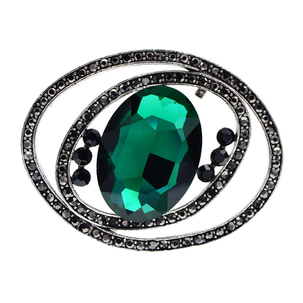 Cindy xiang vintage ovil broches para as mulheres de cristal bonito brilhante casaco pino moda jóias novo design alta qualidade: green