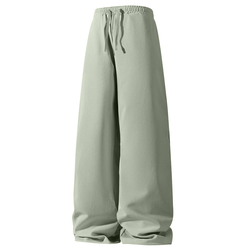 Nouveaux hommes pantalons de survêtement respirants couleur unie coton pantalons décontractés Joggers Streetwear ample léger mince pantalon hommes: XL / vert militaire