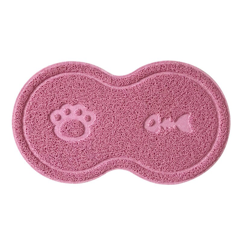 Explosion Models Pet Supplies 8 Word PVC Simple Non-slip Multifunctional Cat Litter Mats Placemat Pet Mats: pink