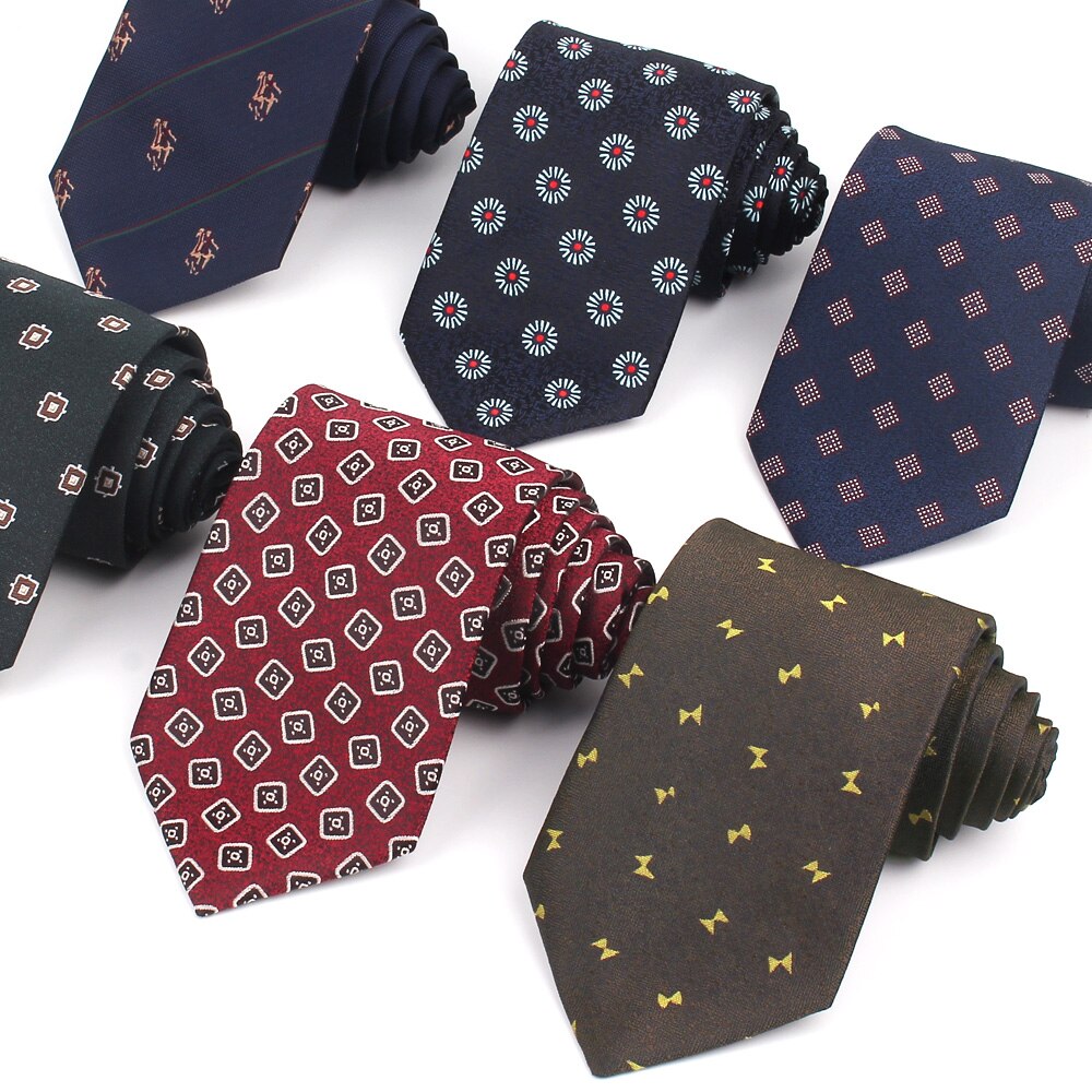 Men Tie Classic Plaid Neck Tie For Wedding Business Suits Man Paisley Ties Wine Red Men's Necktie Jacquard Neck Wear