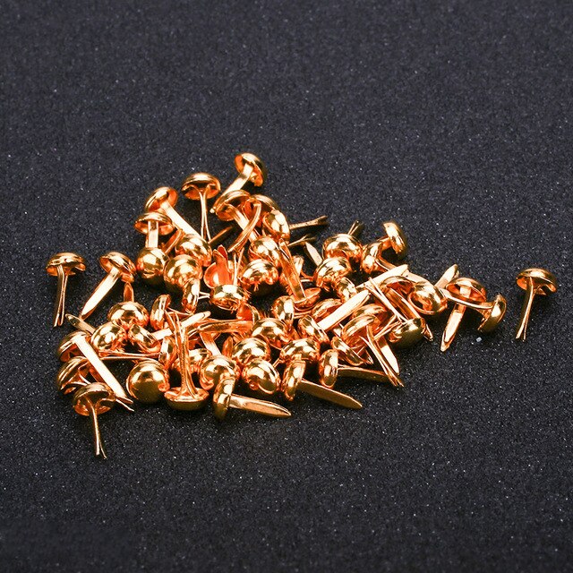 Makeup Beauty for Mini Brad 50PCS Health & Beauty Scrapbook Accessories Brads Nail Tips Round Decorative Nails Photo Frame: 5X8mm Gold