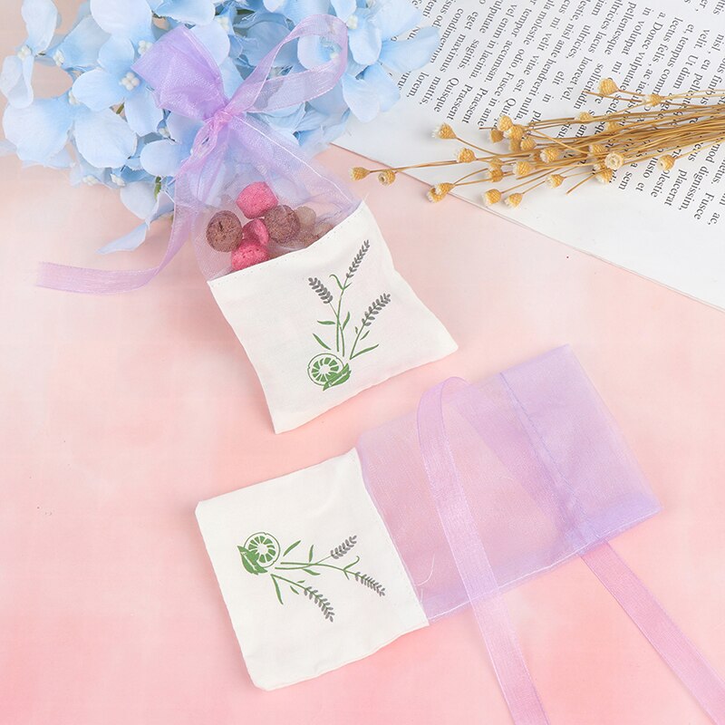 Bolsitas con estampado de flores, bolsita de fragancia de lavanda vacía portátil, bolsa para semillas, 6 uds.