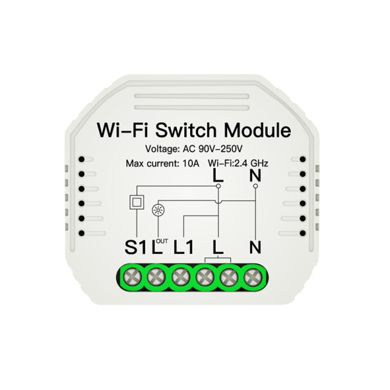Tuya Smart Life Wifi Switch 90-250V WIFI Switch Module Smart Switch With Removable Rail Module Home Smart Life Tuya APP Socket: 1pc