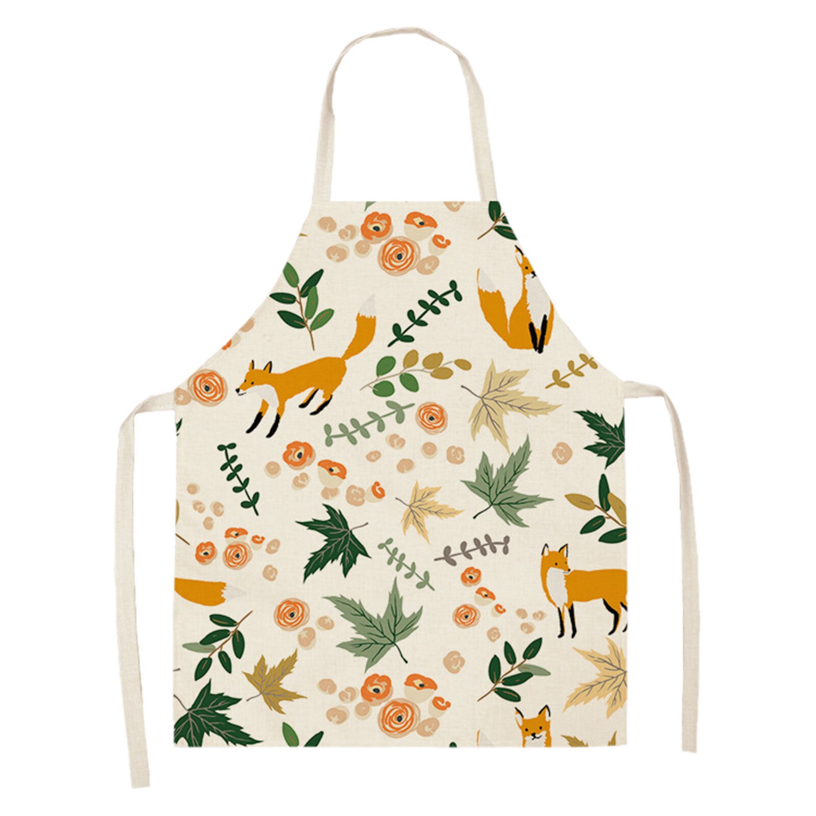 1Pcs Kitchen Cooking Apron Kitchen Lovely Cartoons Printed Home Sleeveless Cotton Linen Aprons for Men Women Baking Accessories