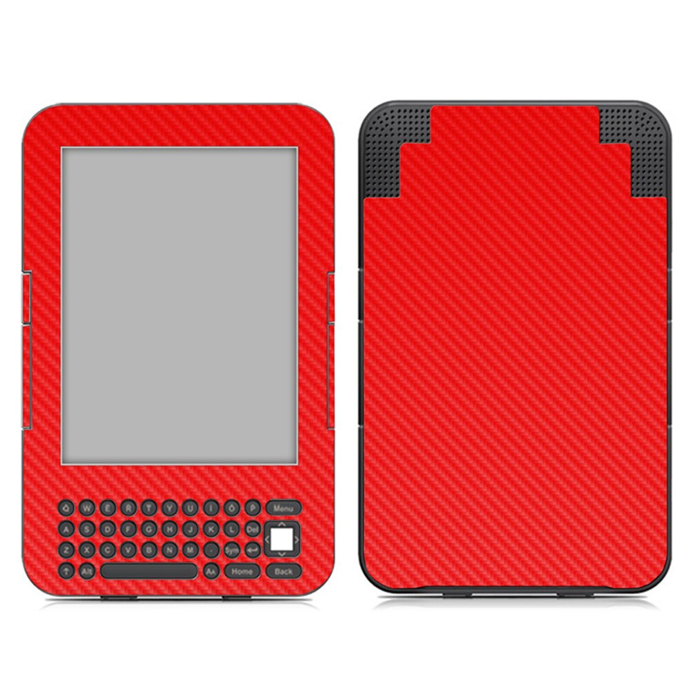 for Kindle 3 Keyboard k3 carbon fiber skin sticker: Red