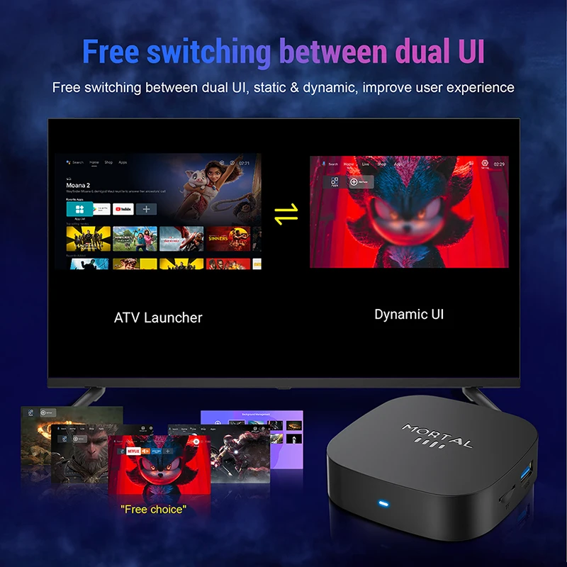 Android 16 Ultra HD 8K Smart Video TV Stick 8GB+128GB BT5.2 Media Player WiFi 6 Top Box per Netflix YouTube Google Assistant