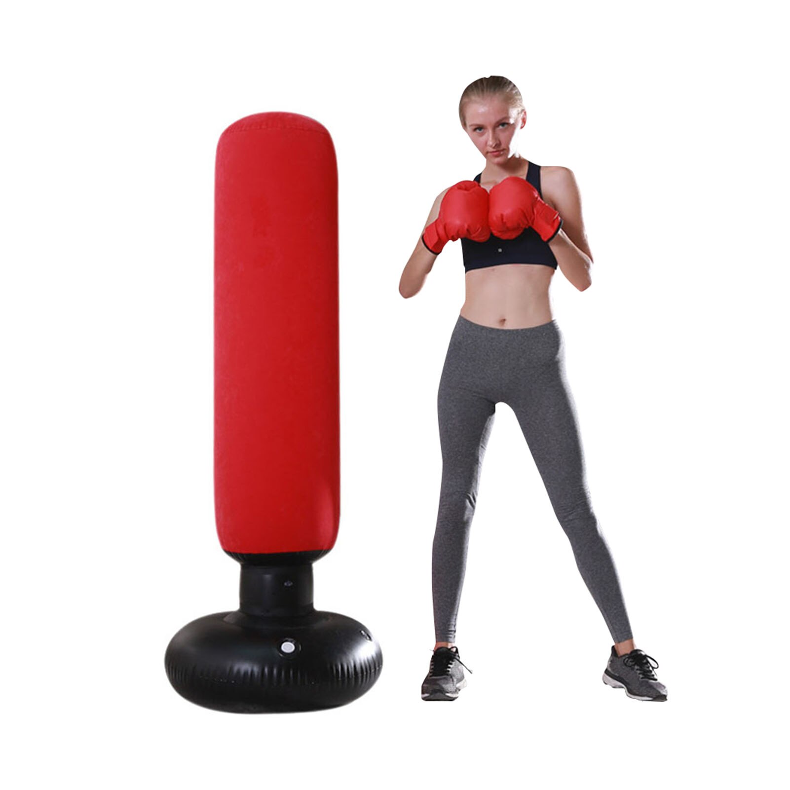 Fitness Inflatable Sandbag Boxing Column Gym Pressure Relief Target Portable PVC Bounce Back Kids Adults Free Standing Foldable