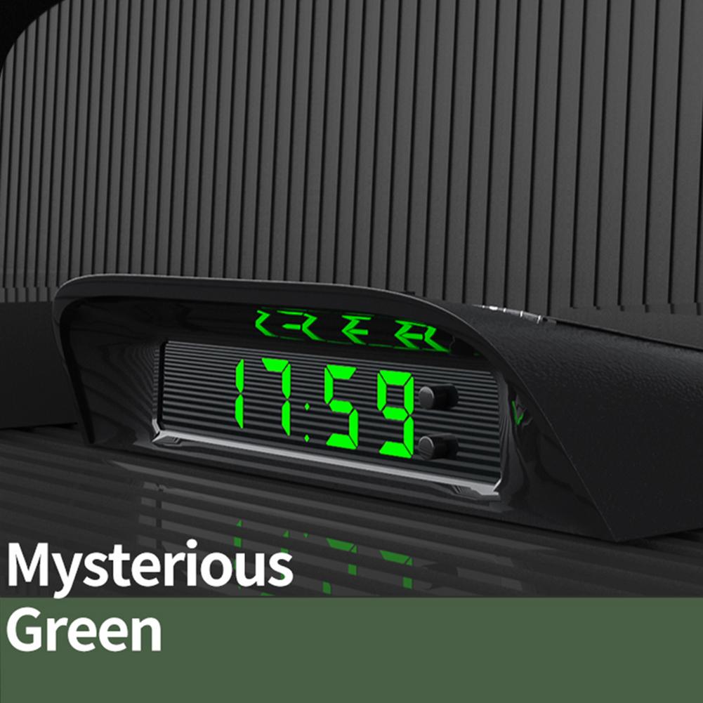 wendaby Digital Light Up Small Car Clock with Stick-on Solar