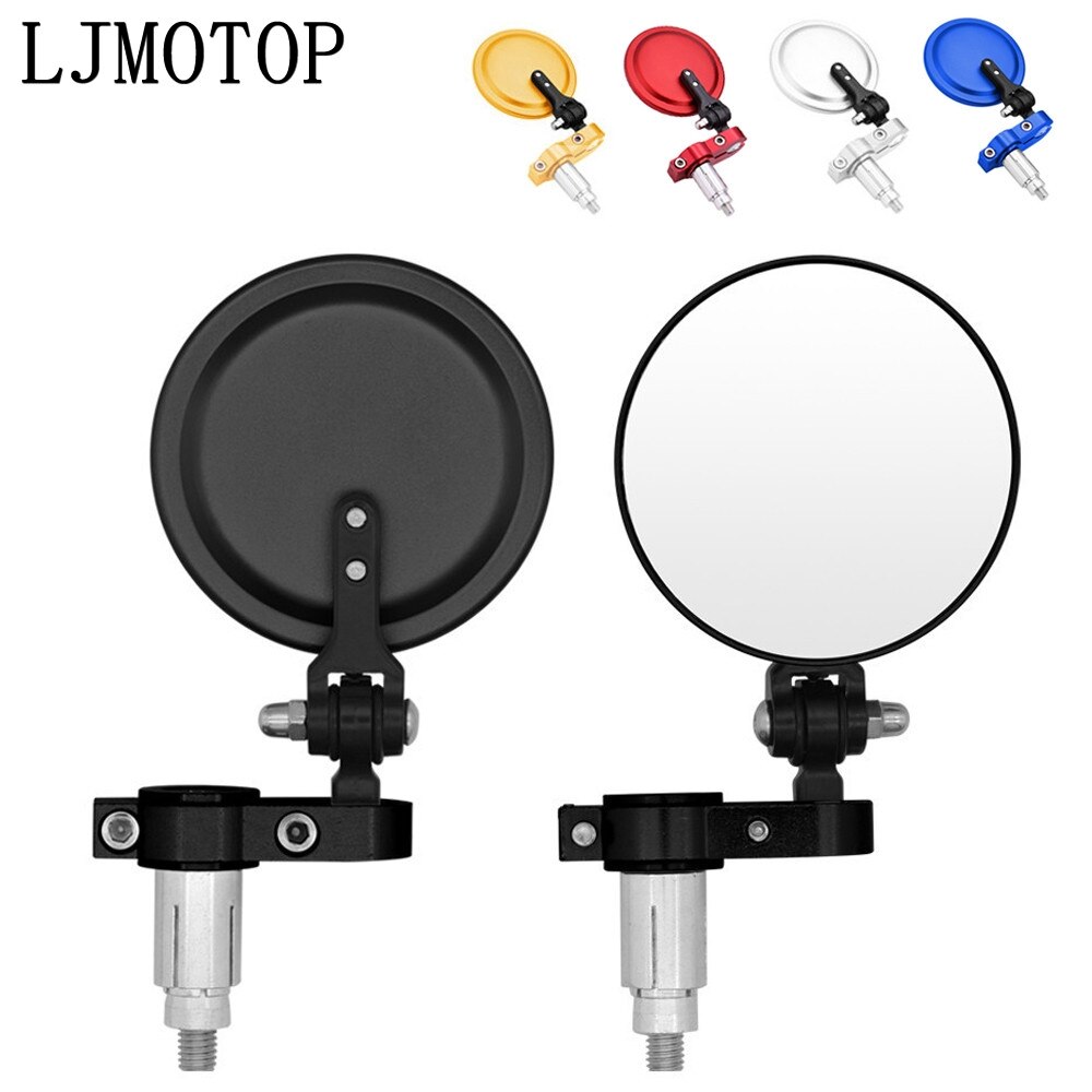 Universal Motorcycle Mirrors 3 Inch Round Folding Bar End Side Mirror for KTM 300XC 350SX-F 350XC-F 350XCF-W 350EXC-F 400XC-W