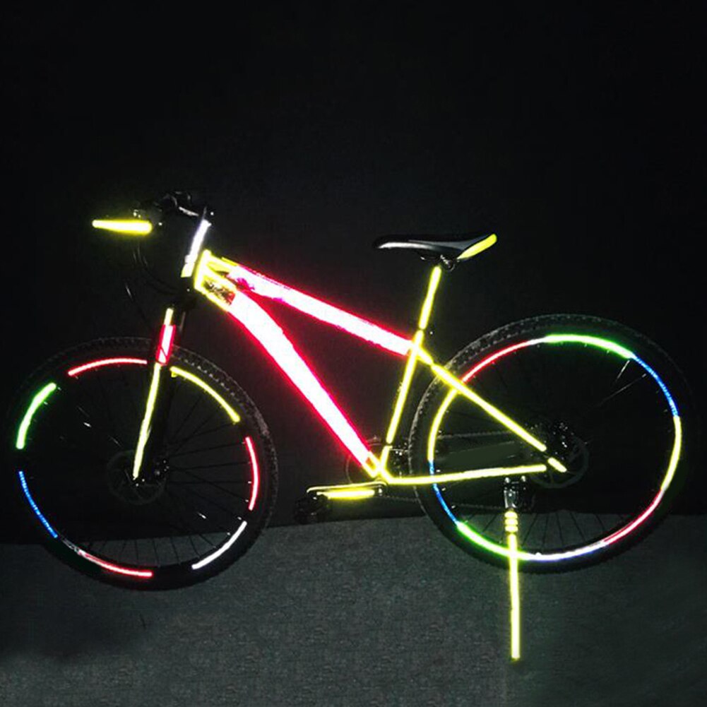 Mtb Fietsen Velg Licht Reflecterende Sticker Adhesive Waarschuwing Streep Decal Fietsen Fiets Strip Reflector Fiets Accessoires