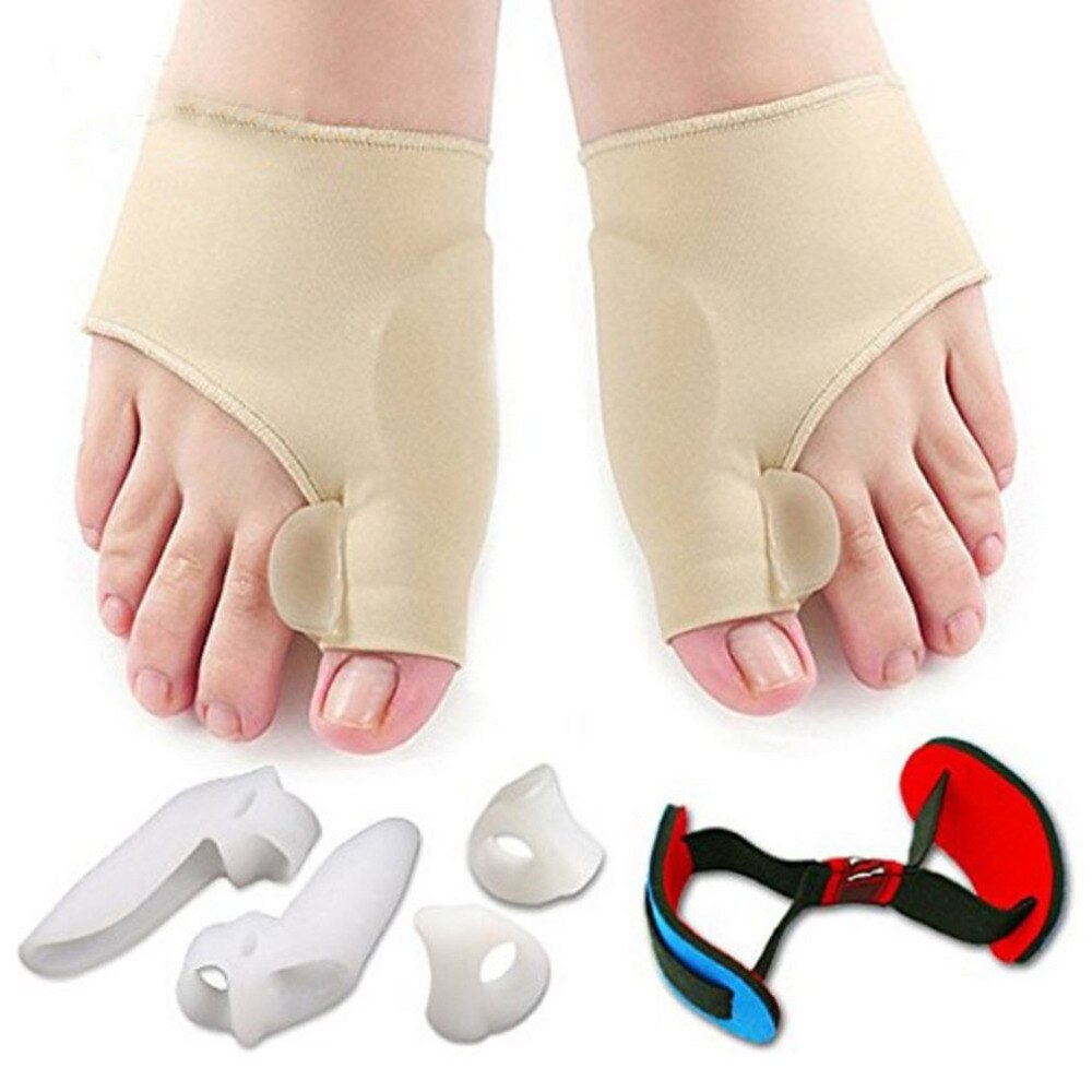 7 Pieces Soft Bunion Protector Toe Straightener Toe Separators Toe Separating Silicone Thumb Valgus Feet Care Foot Pain Ease