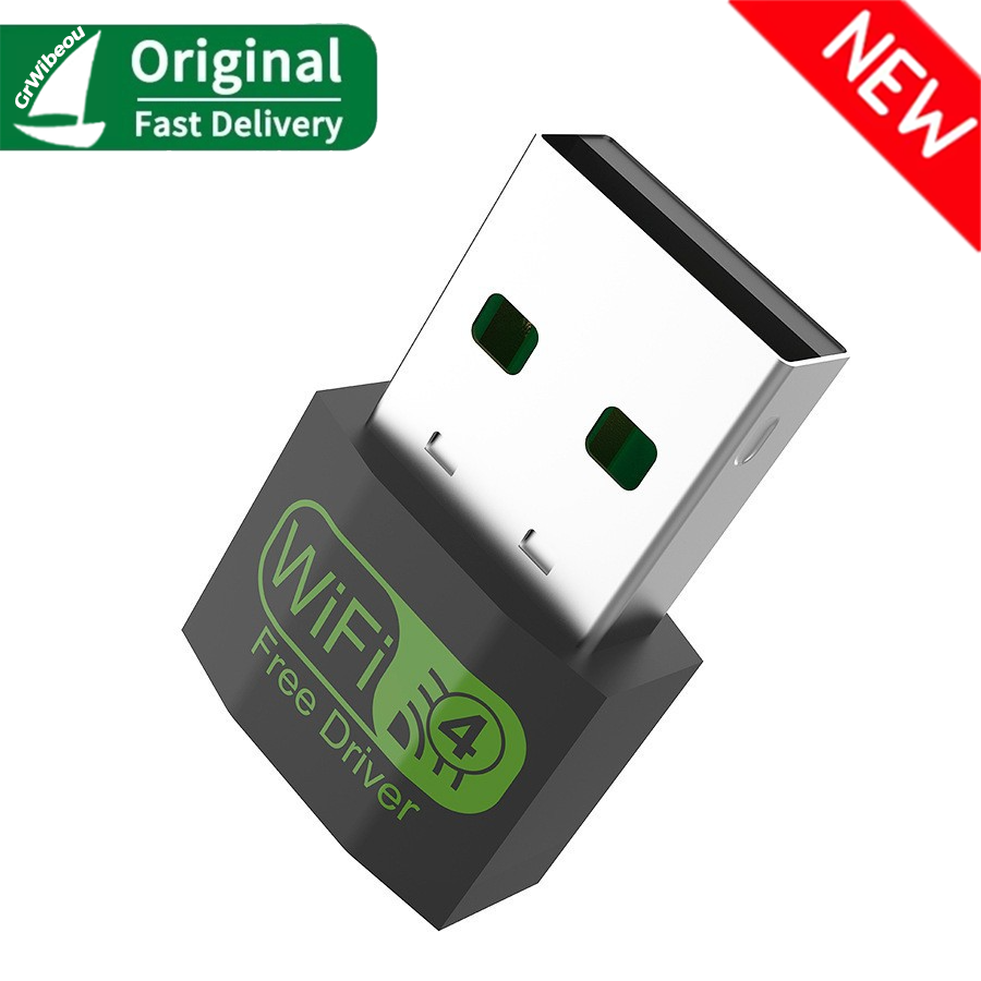 Grwibeou WLAN-USB-Adapter, 150 Mbit/s, kabelloser Hochgeschwindigkeits-Dongle, kostenloses Laufwerk, Netzwerkkarte, USB 2.0 für Laptop, PC/Laptop/Desktop: Default Title
