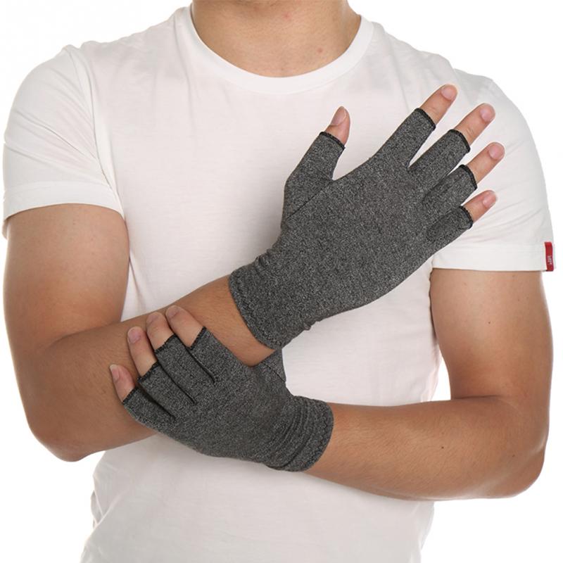 1 paar Handschoen Vrouwen Mannen Katoen Elastische Hand Artritis Gewrichtspijn Opluchting Handschoenen Therapie Open Vingers Compressie Handschoenen