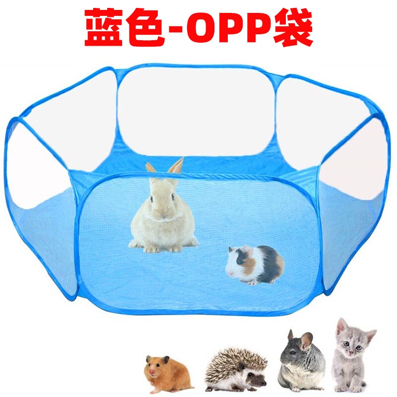 Bærbart husdyrbur telt legegrind åndbare dyr hamster kat foldbart hegn: Blå