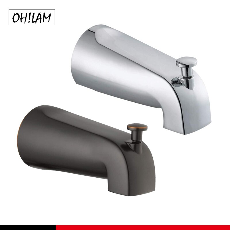 Bathroom Tub Spout With Diverter Chrome ORB House Builders Slip-on Tub Pull-up 5-Inch Diverter Spout