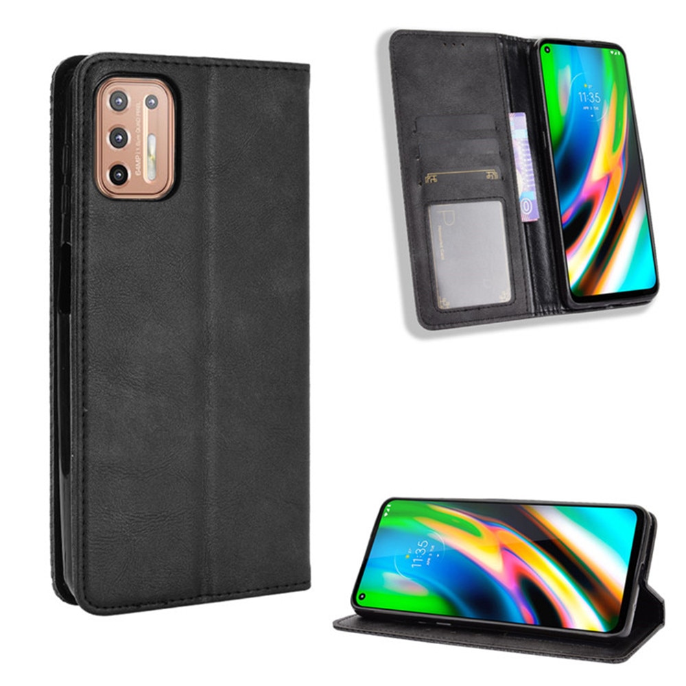 Para motorola moto g9 mais caso de luxo flip couro do plutônio carteira adsorção magnética caso para moto g9plus g 9 sacos telefone