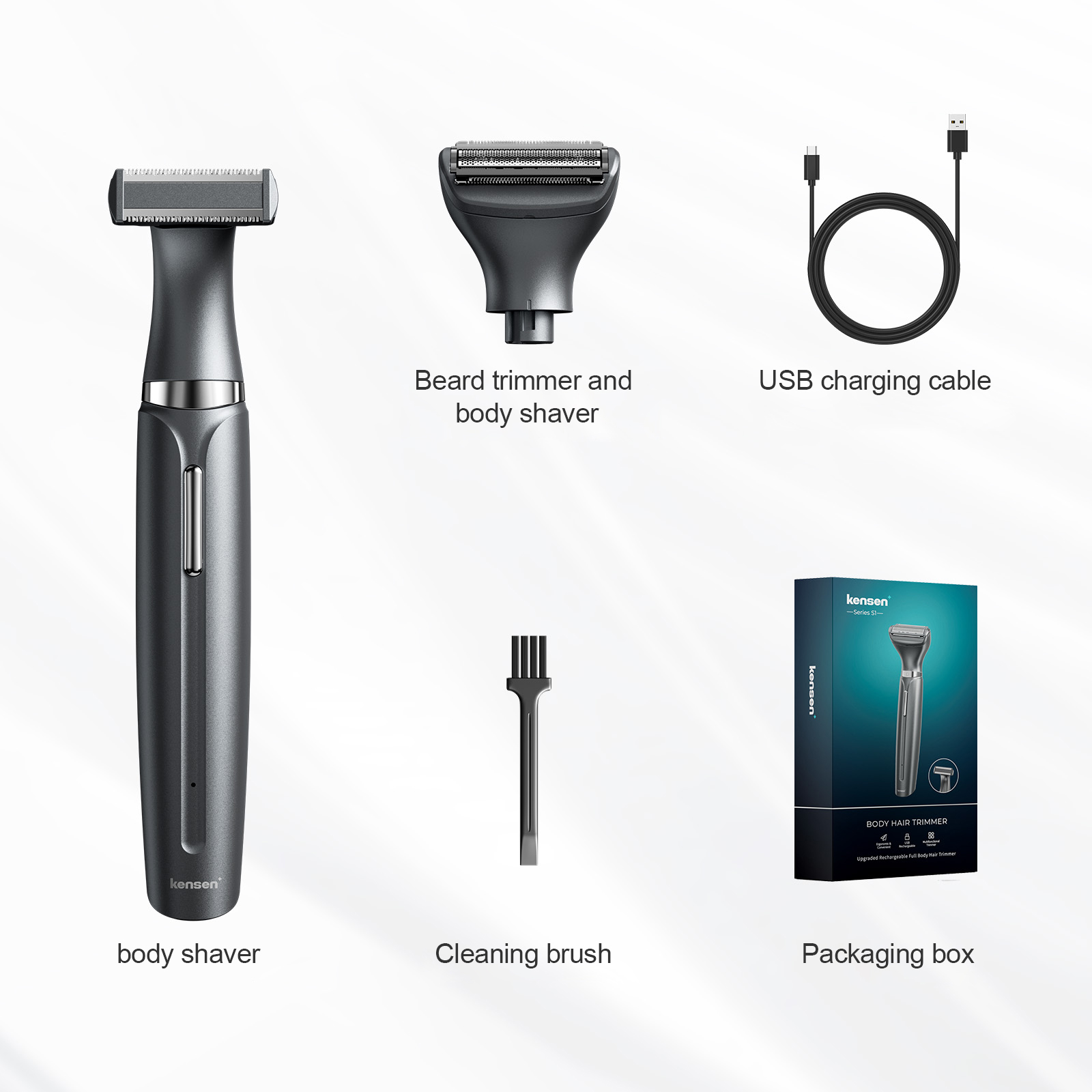 KENSEN S1 Elektrische tondeuse Body Scheerapparaat voor mannen 2-in-1 Professioneel scheerapparaat Scheerapparaat Neushaar Baardtrimmer Scheren Scheermes MEG-578: Default Title