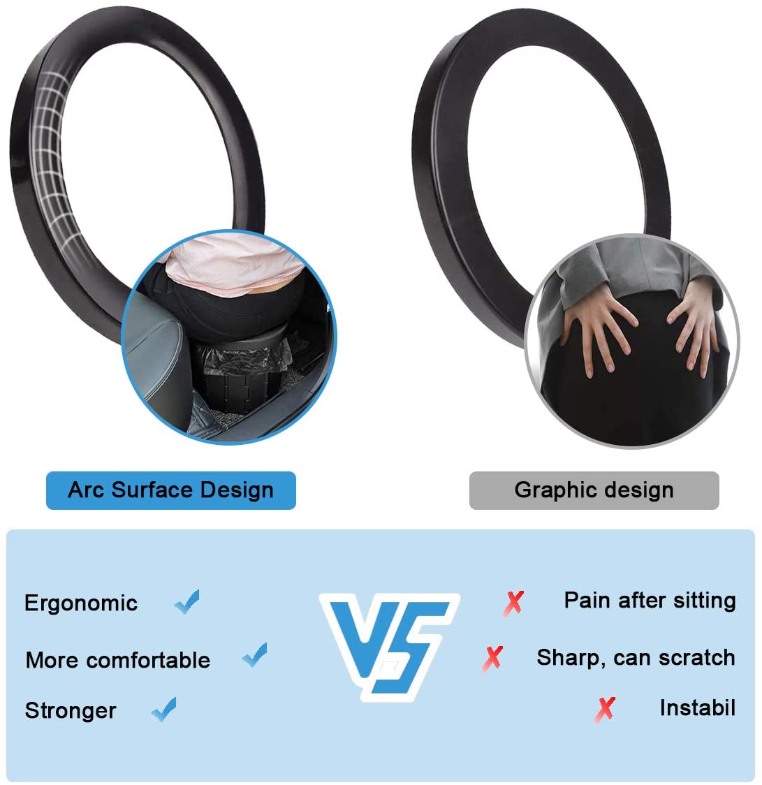 Portable Folding Toilet Commode Porta Potty Car Toilet Camping Toilet for Travel Bucket Toilet Seat for Camping Hiking Long trip