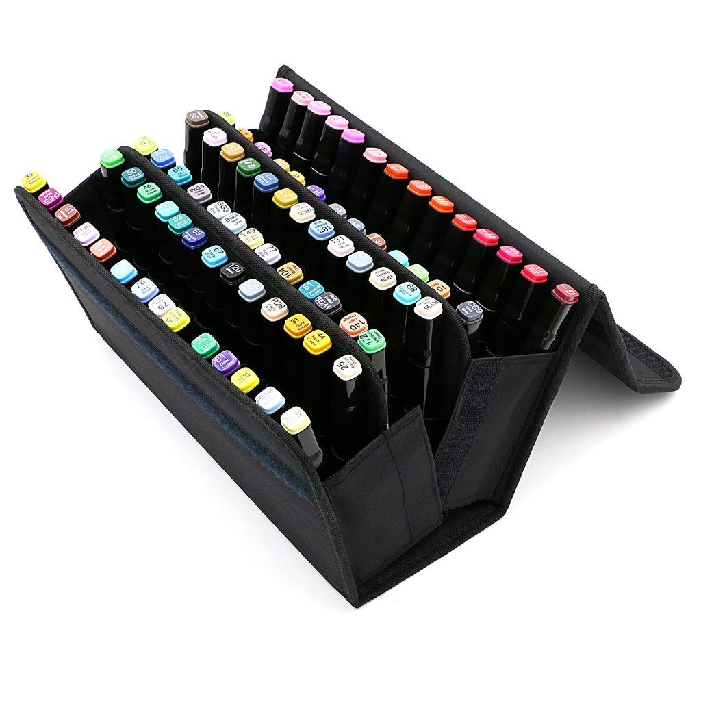 80 fentes grande capacité pliant stylo marqueur étui Art marqueurs stylo stockage sac de transport Durable croquis outils organisateur noir