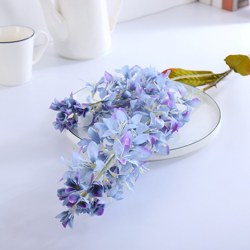 Artificial Flowers Hyacinth Non-woven Fabrics Flower Branch White Flowers Home Decoration Accessories: Blue 1 Pcs