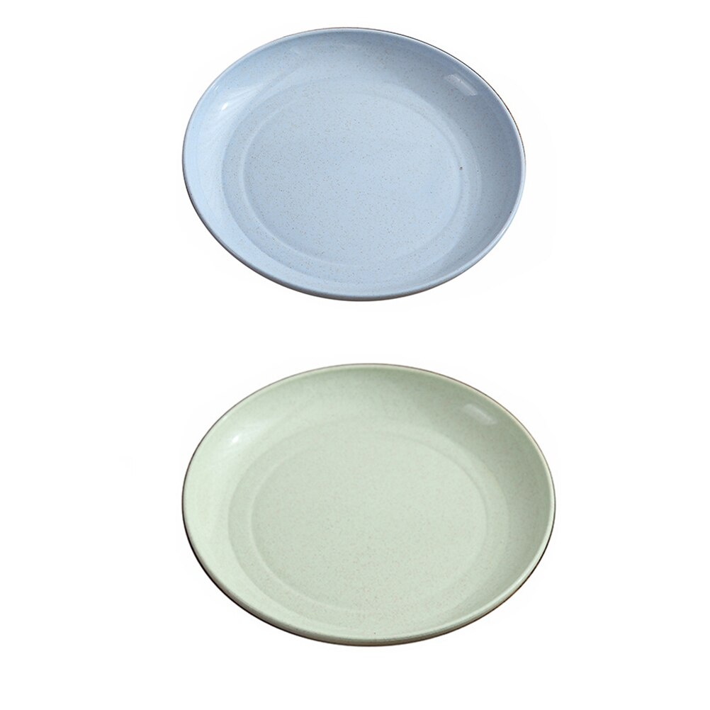 5pcs/set Wheat Straw Plates in Various Color Eco-Friendly Simple Dishes Safe Dinnerware